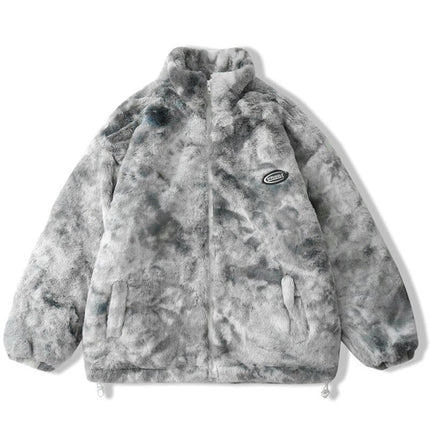 Tie Dye Faux Fur Fleece Jacket