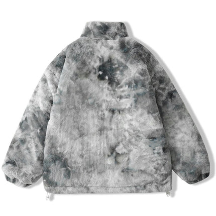 Tie Dye Faux Fur Fleece Jacket