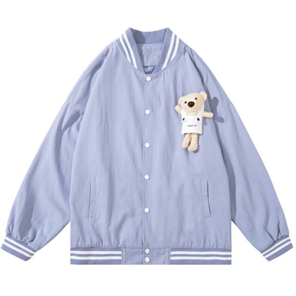 Bear Patch Varsity Track Jacket