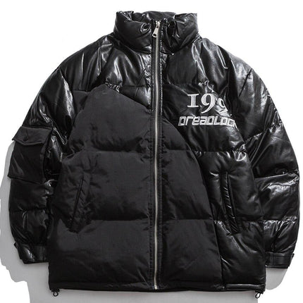 Embroidered Patchwork Parka Jacket