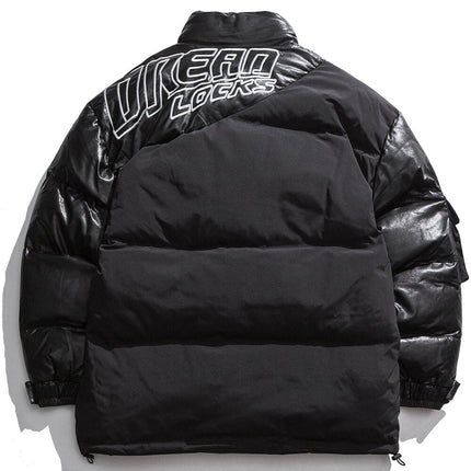 Embroidered Patchwork Parka Jacket