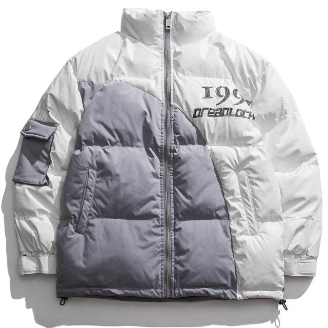 Embroidered Patchwork Parka Jacket
