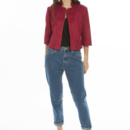 Red Faux Suede Jacket
