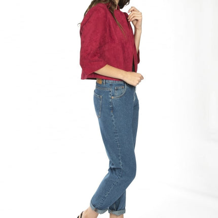 Red Faux Suede Jacket