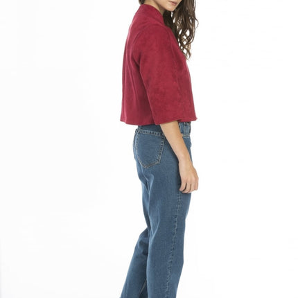 Red Faux Suede Jacket