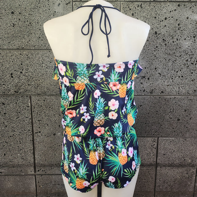 Pine Flower Flounce Front Romper