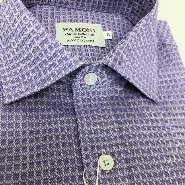 Lilac Twill Check Cotton Shirt
