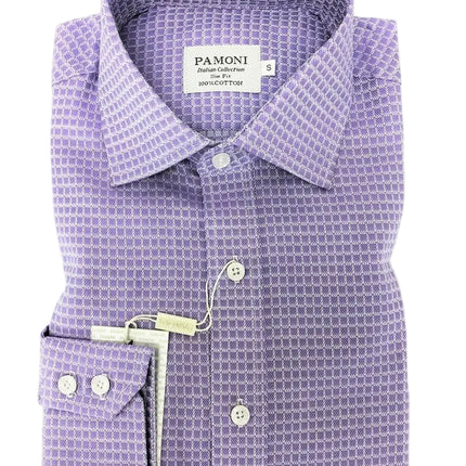 Lilac Twill Check Cotton Shirt