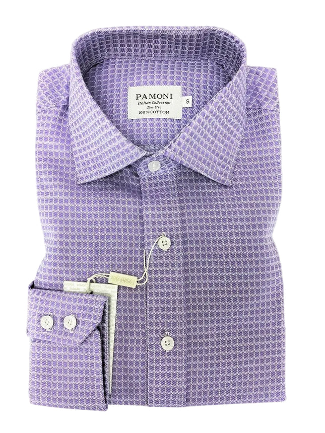 Lilac Twill Check Cotton Shirt