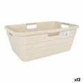 Laundry Basket Tontarelli Maya Beige Plastic 54,5 x 37,5 x 22 cm (12 Units)