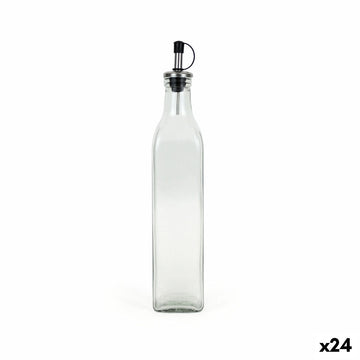 Cruet Anna Transparent Silver Glass 0,5 L (24 Units)
