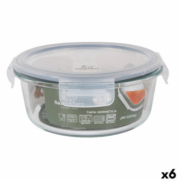 Hermetic Lunch Box Santa Clara Transparent Ø 17 cm 0,9 l (6 Units)