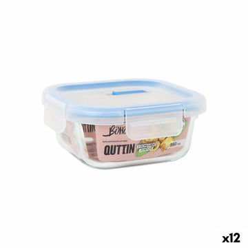 Hermetic Lunch Box Quttin Boho Transparent 550 ml (12 Units)