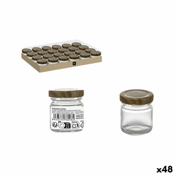 Glass Jar La Mediterránea WOOD 50 ml (48 Units)