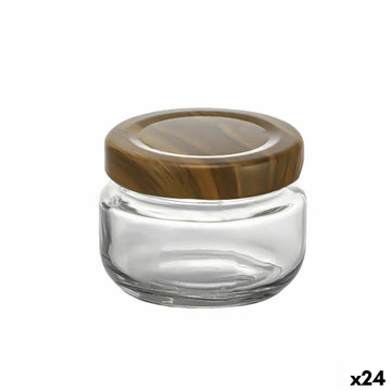 Glass Jar La Mediterránea WOOD 140 ml (24 Units)