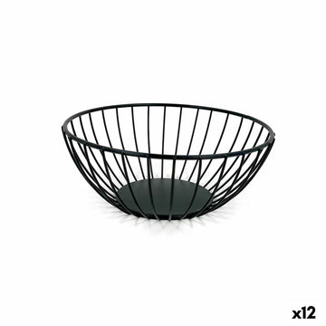 Breadbasket My Bar Black Metal Circular 20 x 8 cm (12 Units)