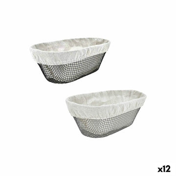 Bread Basket Metal Oval 28 x 15 x 10 cm (12 Units)