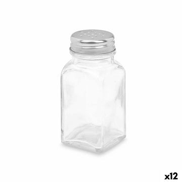 Salt cellar Vivalto Transparent Metal Glass 4 x 9 x 4 cm (12 Units)