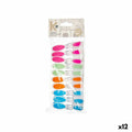 Clothes Pegs Multicolour Metal Silicone Plastic 8,5 x 4 x 1 cm (12 Units)
