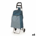 Shopping cart Kinvara Blue White 33 L 35,5 x 28 x 94 cm Stripes (6 Units)