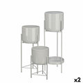 Set of Planters Gift Decor Grey Iron 3 Pieces (2 Units)