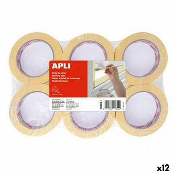 Masking tape Apli Yellow Paper 25 mm x 45 m 6 Pieces (12 Units)