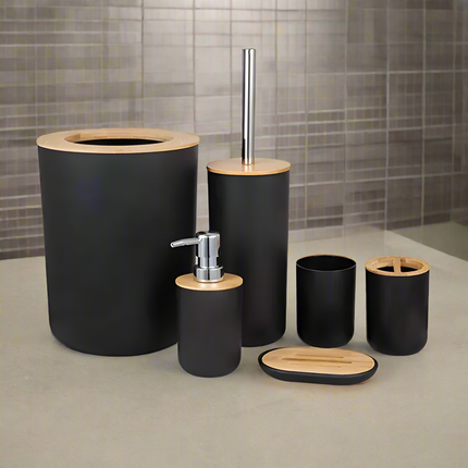 Bathroom Black Accessories Set (6-Piece)