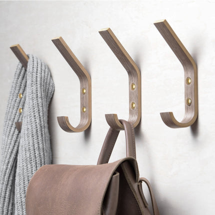 Set of 4 Wooden Wall Hooks