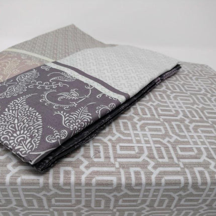 DaDa Bedding Jacquard Grey Floral Paisley Fitted Sheet & Pillow Cases Set (FTS8222)