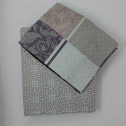 DaDa Bedding Jacquard Grey Floral Paisley Fitted Sheet & Pillow Cases Set (FTS8222)