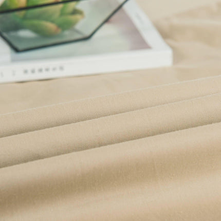 DaDa Bedding Luxury Soft Cotton Beige Fitted Bed Sheet & Pillow Cases Set (JHW-546-Fitted)