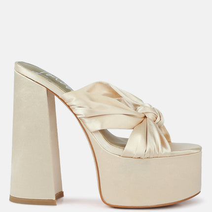 Knotted Chunky Platform Heels