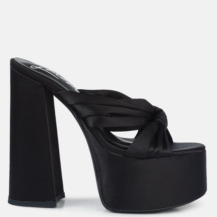 Knotted Chunky Platform Heels
