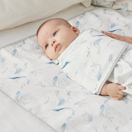 Swimming Whale Waterproof Baby White Changing Mat