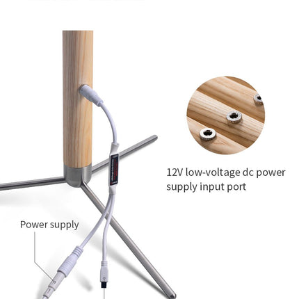 Vertical Solid Wood Floor Lamp
