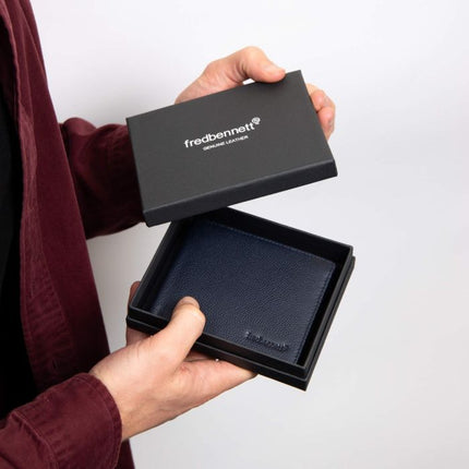 Fred Bennett Navy Leather Wallet