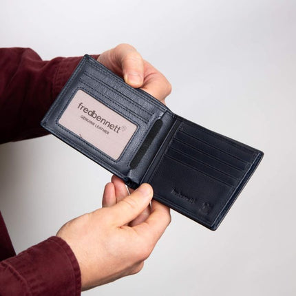 Fred Bennett Navy Leather Wallet