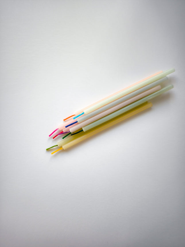 white beeswax Birthday Candles