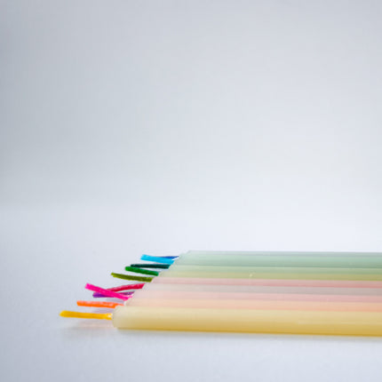 white beeswax Birthday Candles
