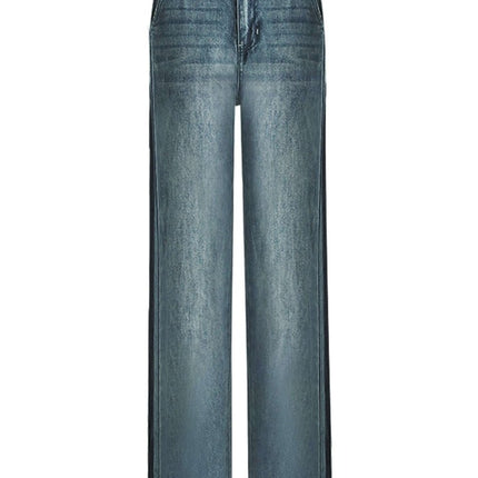 Washed Denim Flared Blue Jeans