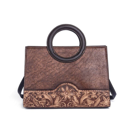 Rossie Viren Women's  Women Crossbody Small Tote Bag with Leather Circular Handle | Handle Bag | Crossbody Bag