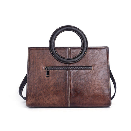 Rossie Viren Women's  Women Crossbody Small Tote Bag with Leather Circular Handle | Handle Bag | Crossbody Bag