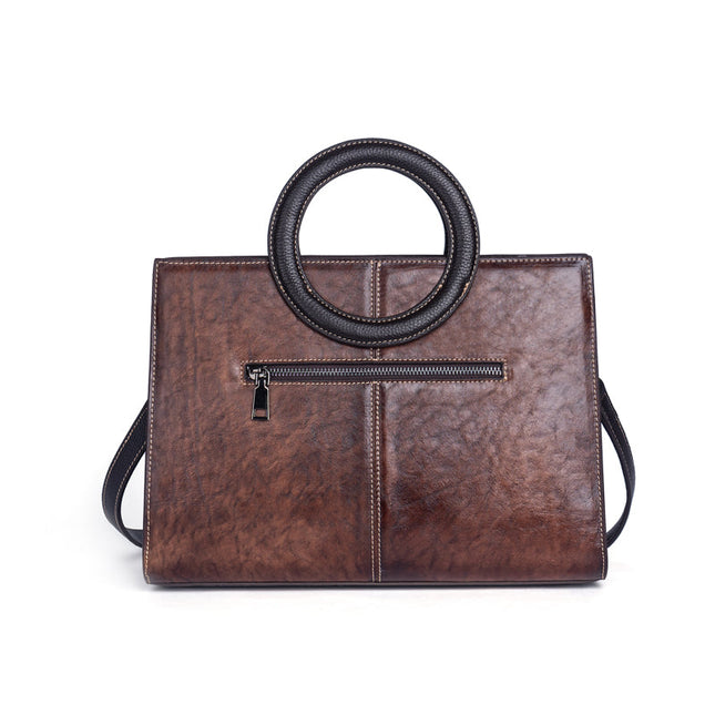 Rossie Viren Women's  Women Crossbody Small Tote Bag with Leather Circular Handle | Handle Bag | Crossbody Bag