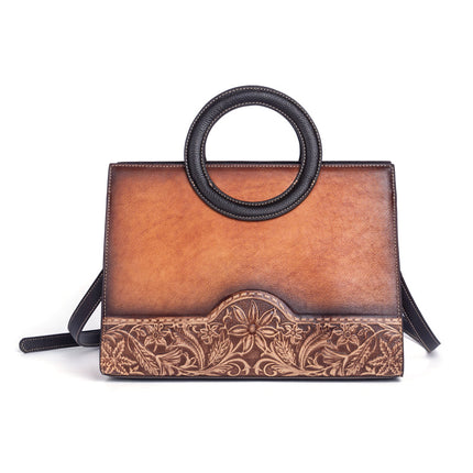 Rossie Viren Women's  Women Crossbody Small Tote Bag with Leather Circular Handle | Handle Bag | Crossbody Bag
