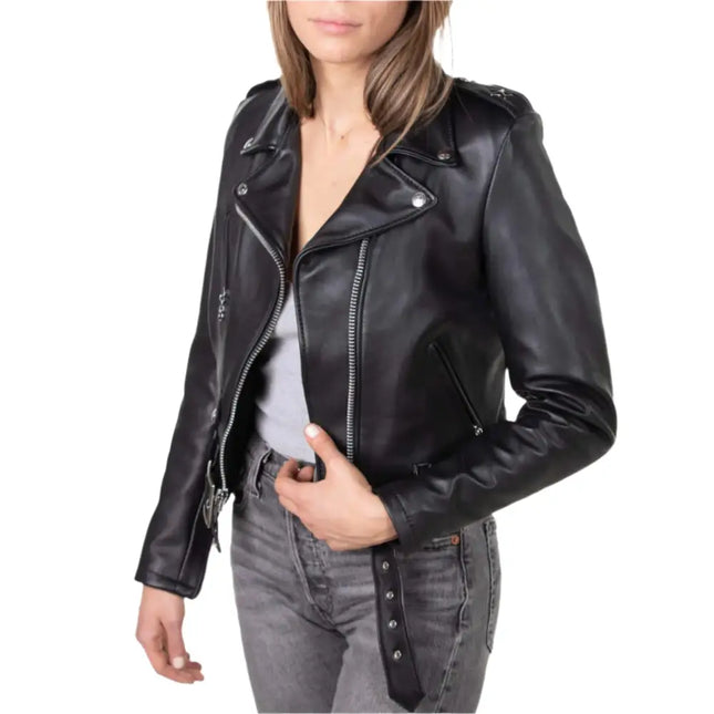 Womens Black Motorcycle Jacket