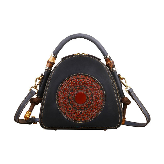 Rossie Viren Women's  Womens Vintage Leather Top Handle Cross Body Messenger Bags