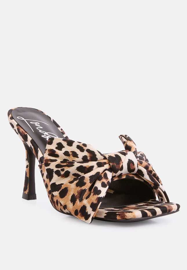 Bow Spool Heel Slider Sandals