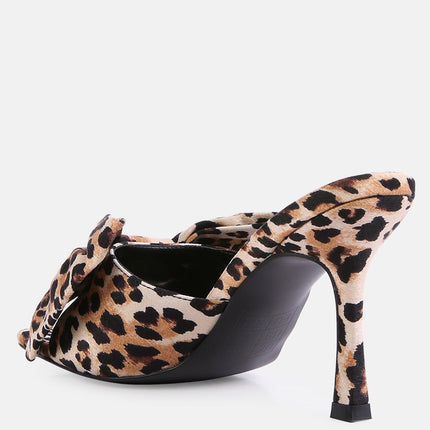 Bow Spool Heel Slider Sandals