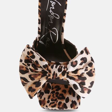 Bow Spool Heel Slider Sandals